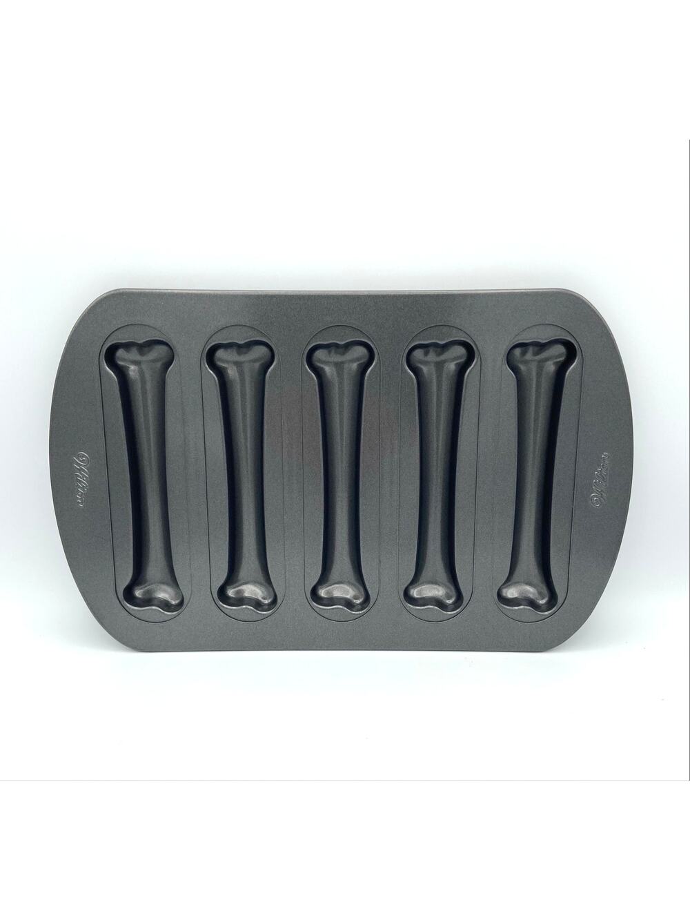 Wilton Bones Non Stick Cookie Pan 5 Cavity Dog Treats Biscuits Halloween READ